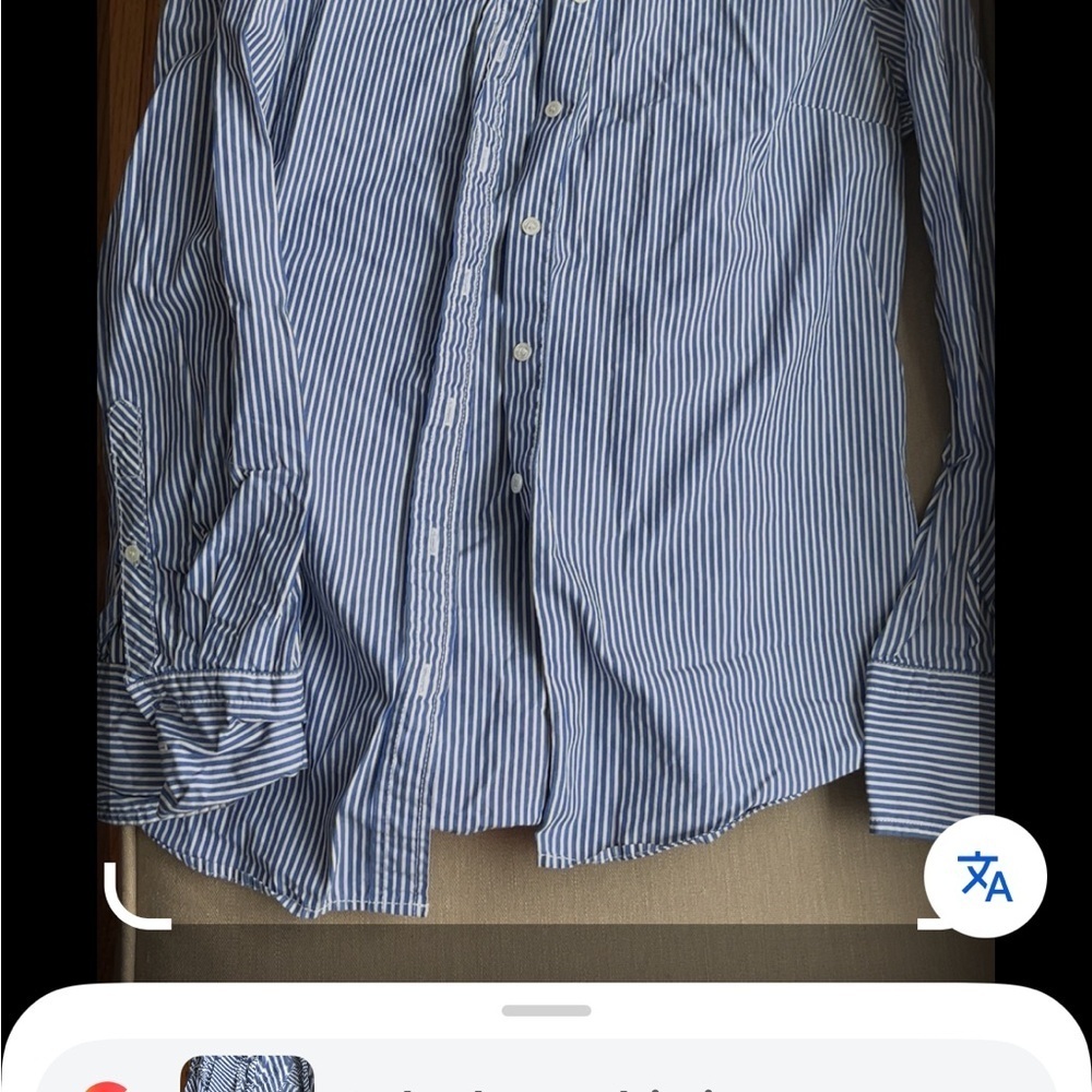 Classic Blue White Striped Women’s Button Down Shirt - Picture 4 of 6